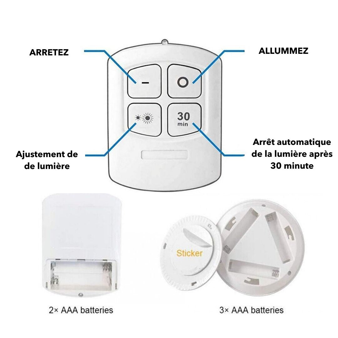 Lumières LED à pile avec Télécommande .