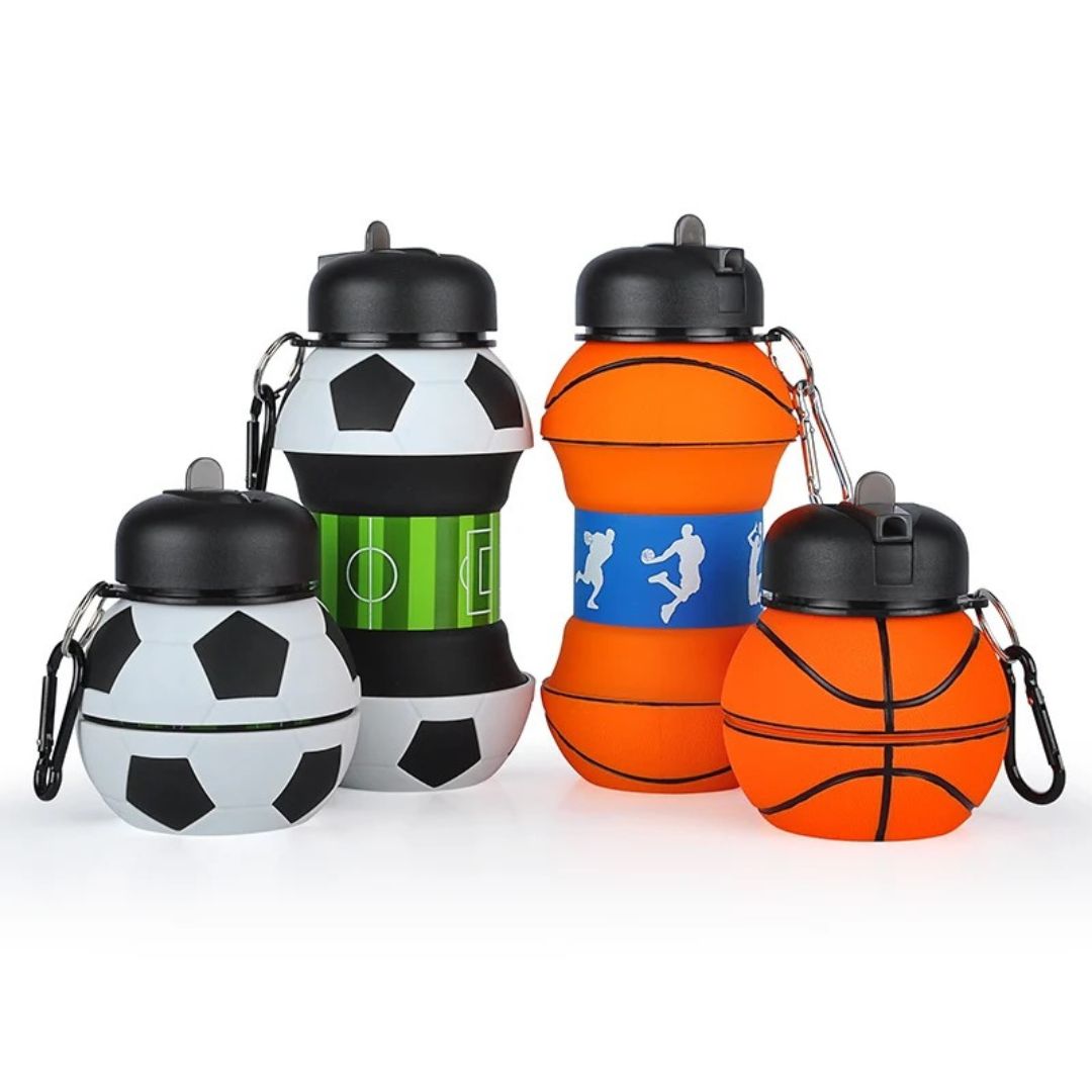 Gourde de sport pliable |edition football et baskball, 550ml